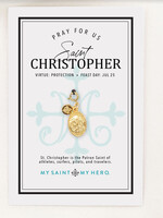 My Saint My Hero St Christopher Charm- Large, Gold