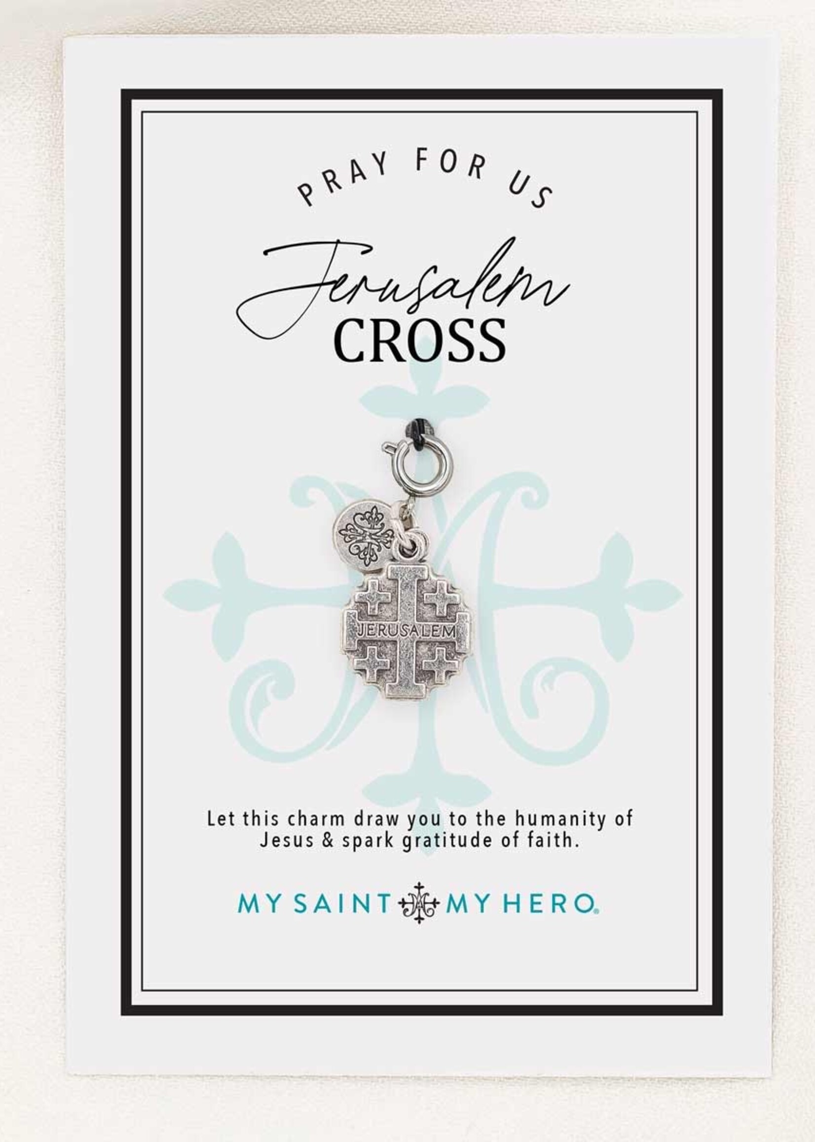 My Saint My Hero Jerusalem Cross Charm