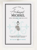My Saint My Hero Archangel Michael Charm- Small, Silver