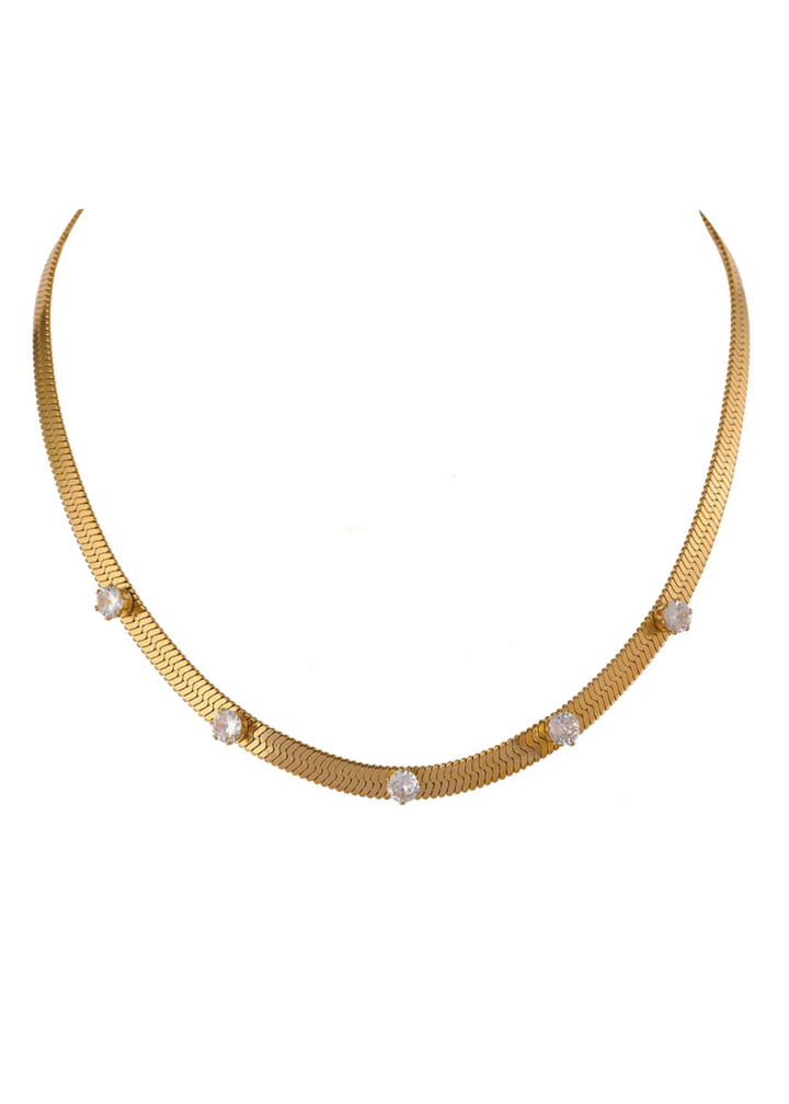 HJane Pave Herringbone Necklace 17"