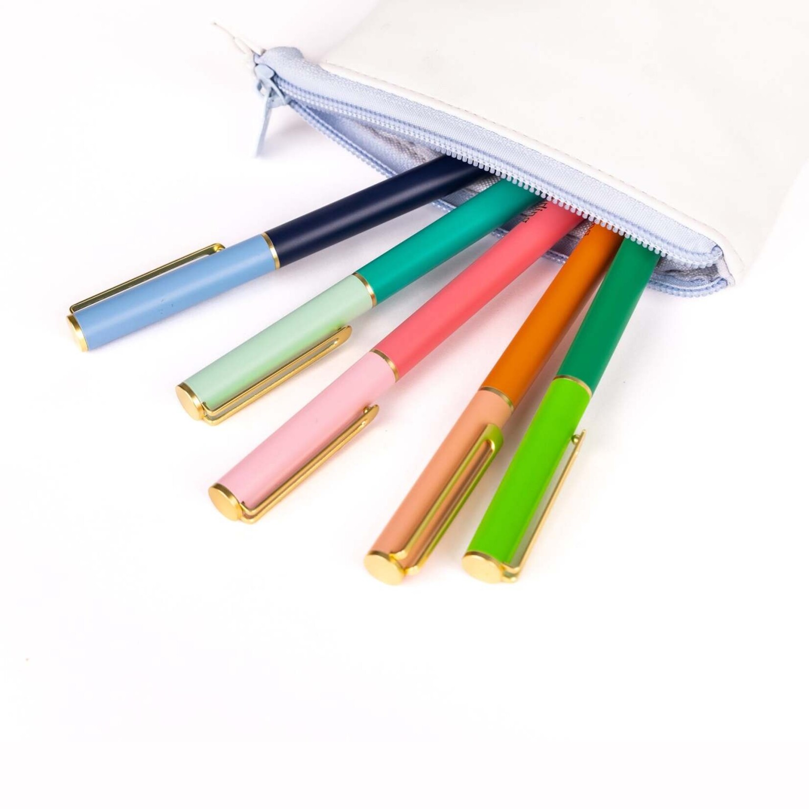 Mary Square Snap Cap Pen Colorblock Coral
