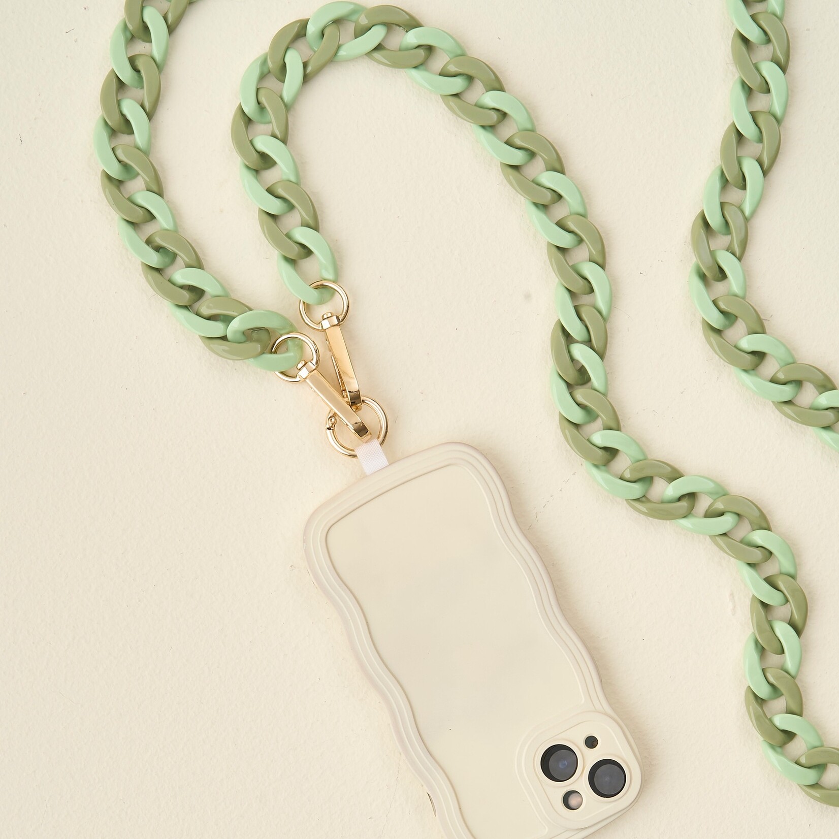 The Darling Effect Hold The Phone Crossbody Chain Sage One Size