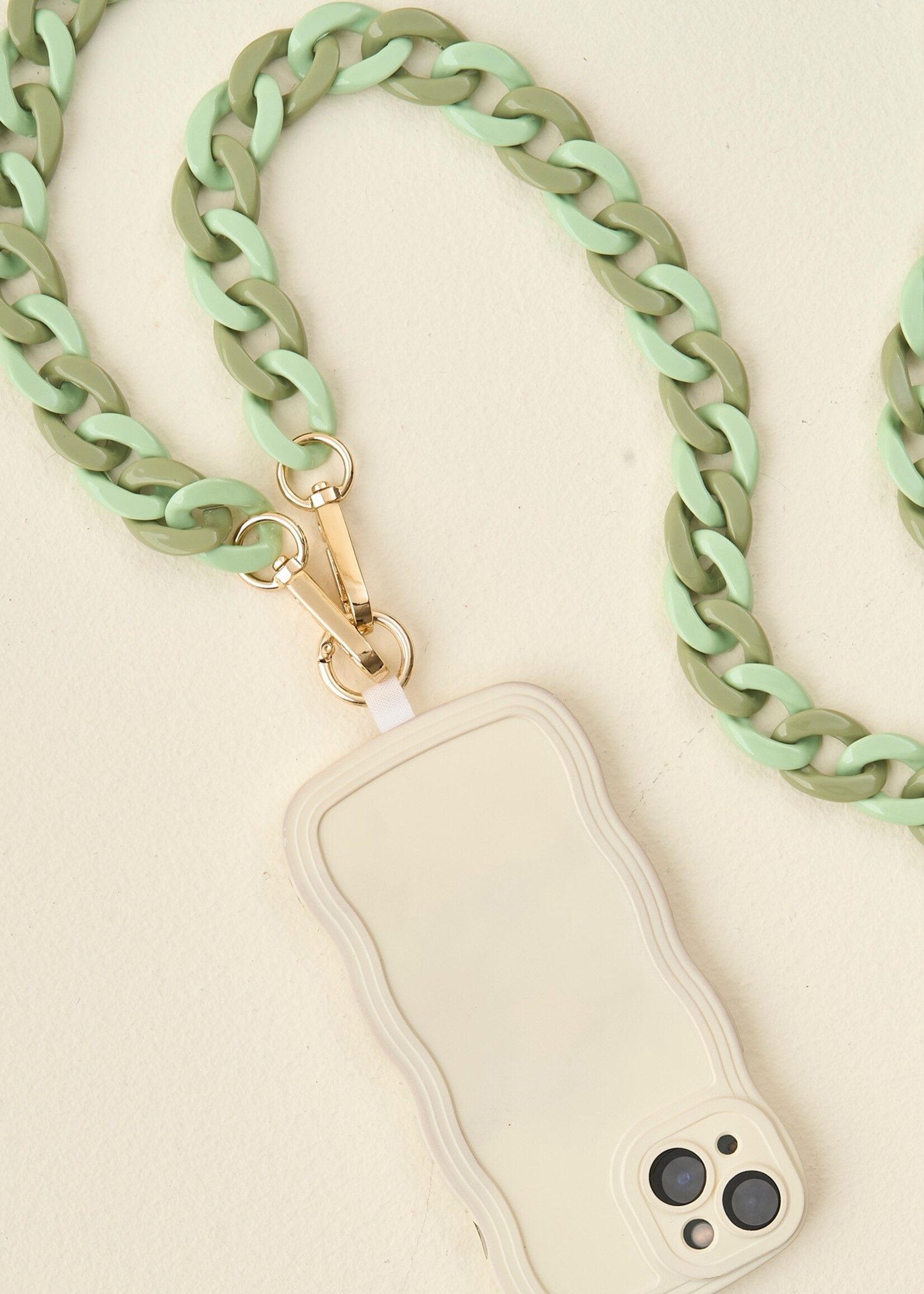 The Darling Effect Hold The Phone Crossbody Chain Sage One Size
