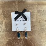 Violet & Brooks Cleo Crystal Huggie Teal