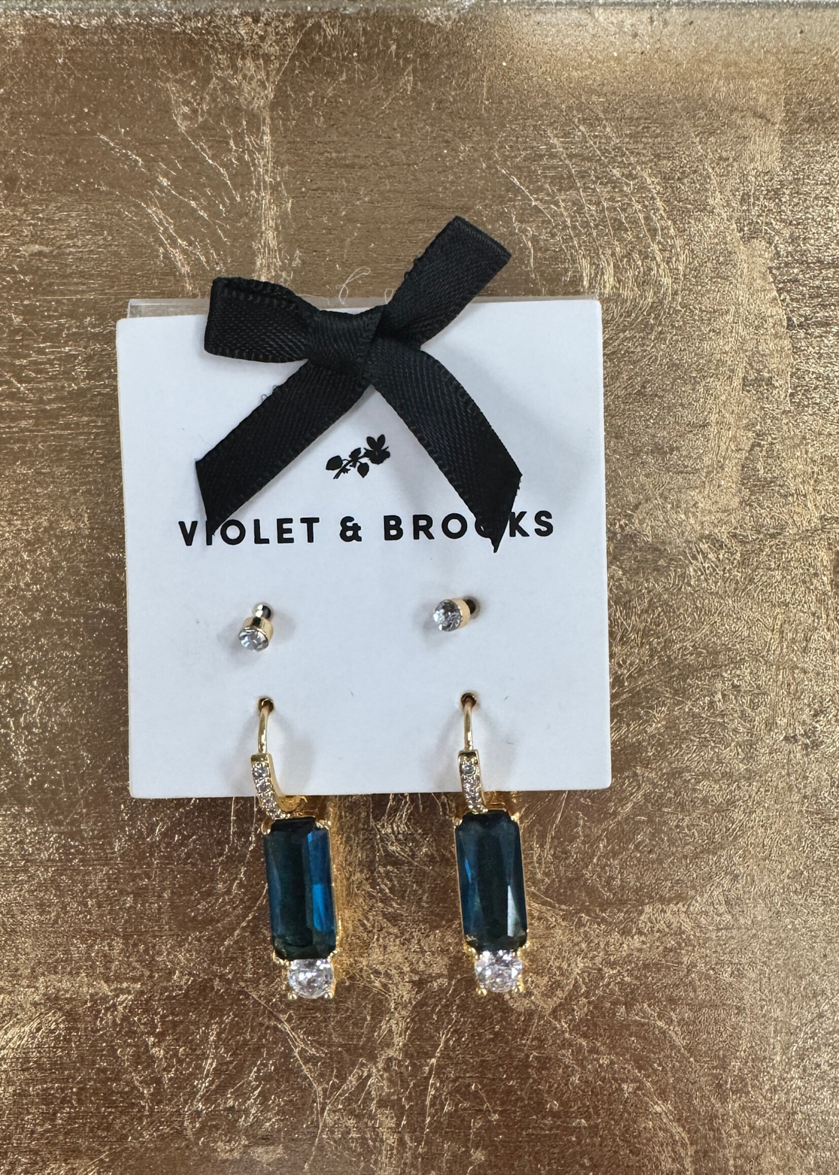 Violet & Brooks Cleo Crystal Huggie Teal