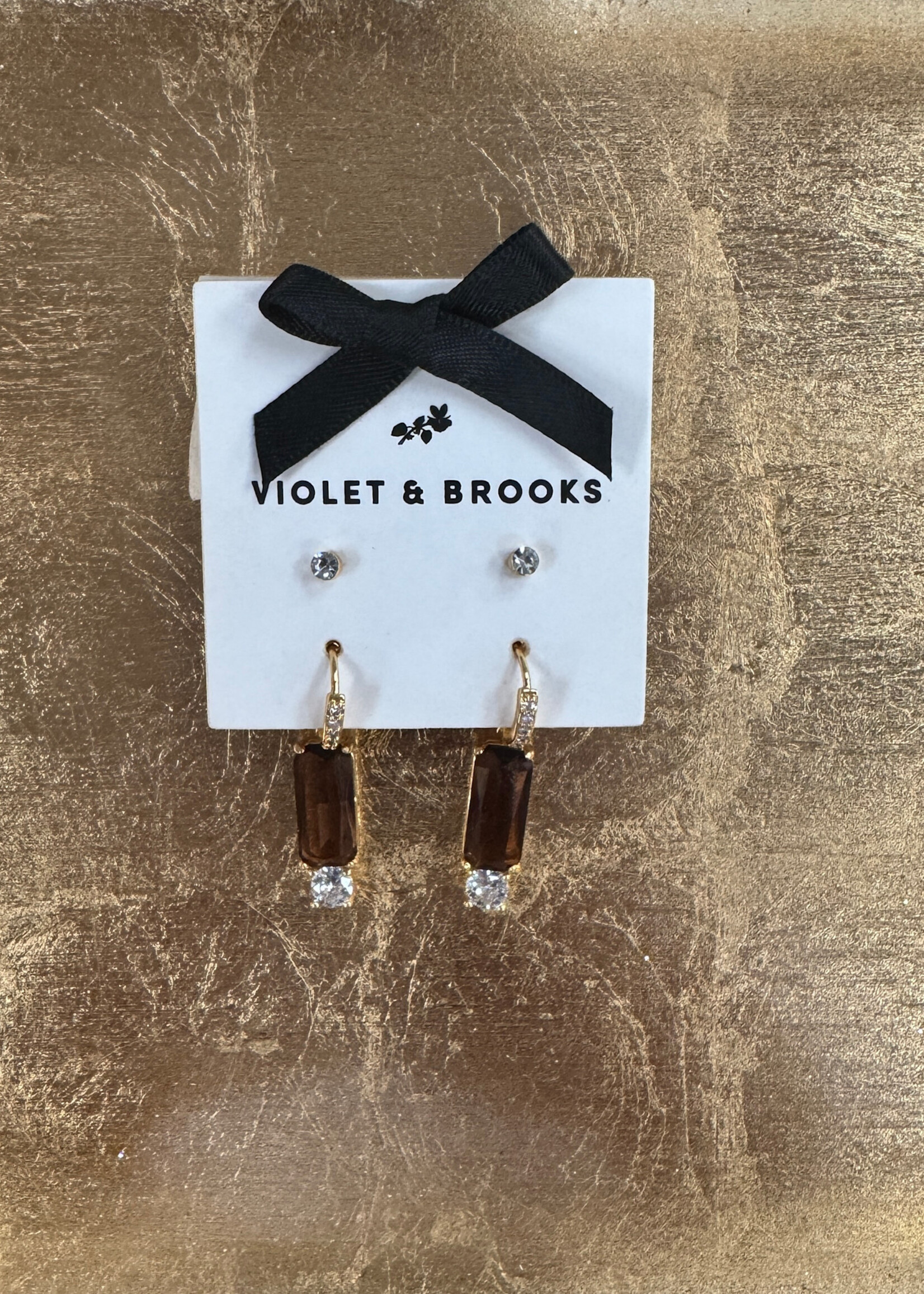 Violet & Brooks Cleo Crystal Huggie Burgundy