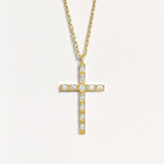 Fortune & Frame C1 Cross Pendant (Crystal)- Gold