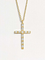 Fortune & Frame C1 Cross Pendant (Crystal)- Gold