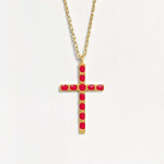 Fortune & Frame C1 Cross Pendant (Pink)- Gold