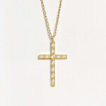 Fortune & Frame C1 Cross Pendant (Pearl)- Gold