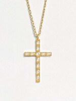 Fortune & Frame C1 Cross Pendant (Pearl)- Gold