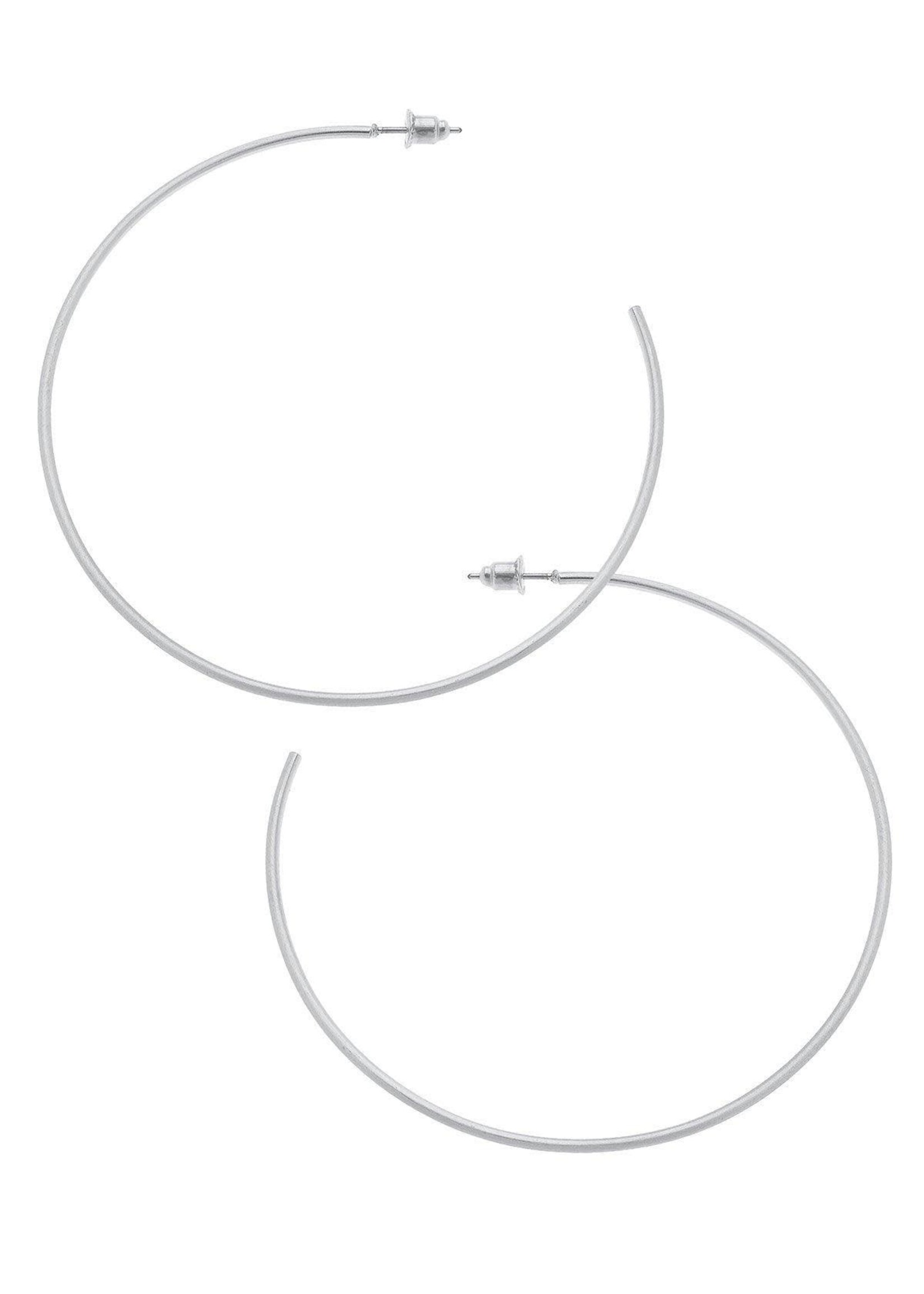 Canvas GWEN HOOP EARRINGS SATIN SILVER