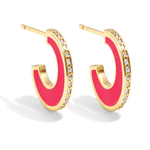 Splendid Iris Small Pave Hoop - Pink