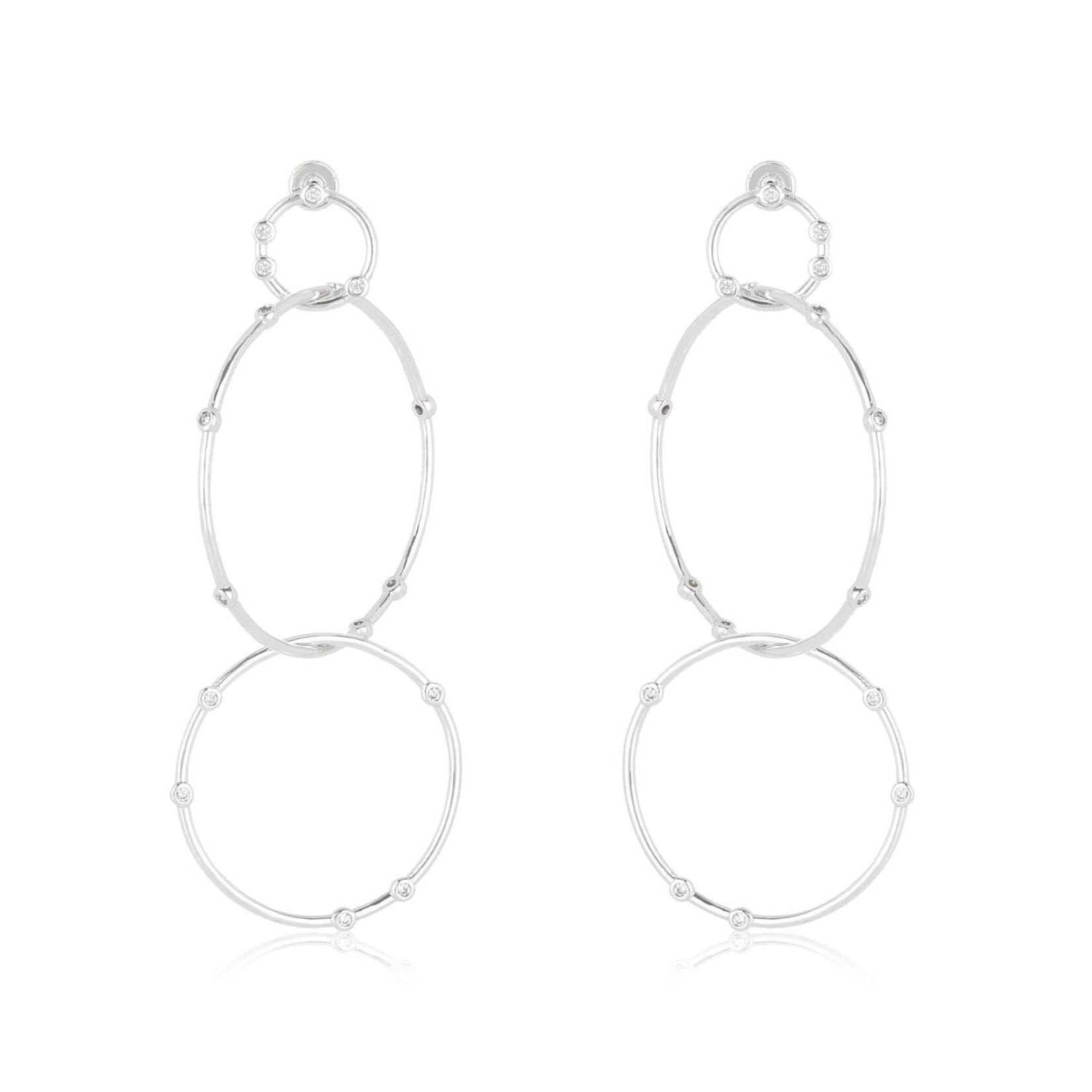 Melinda Maria Triple Link Hoop Earring - Silver