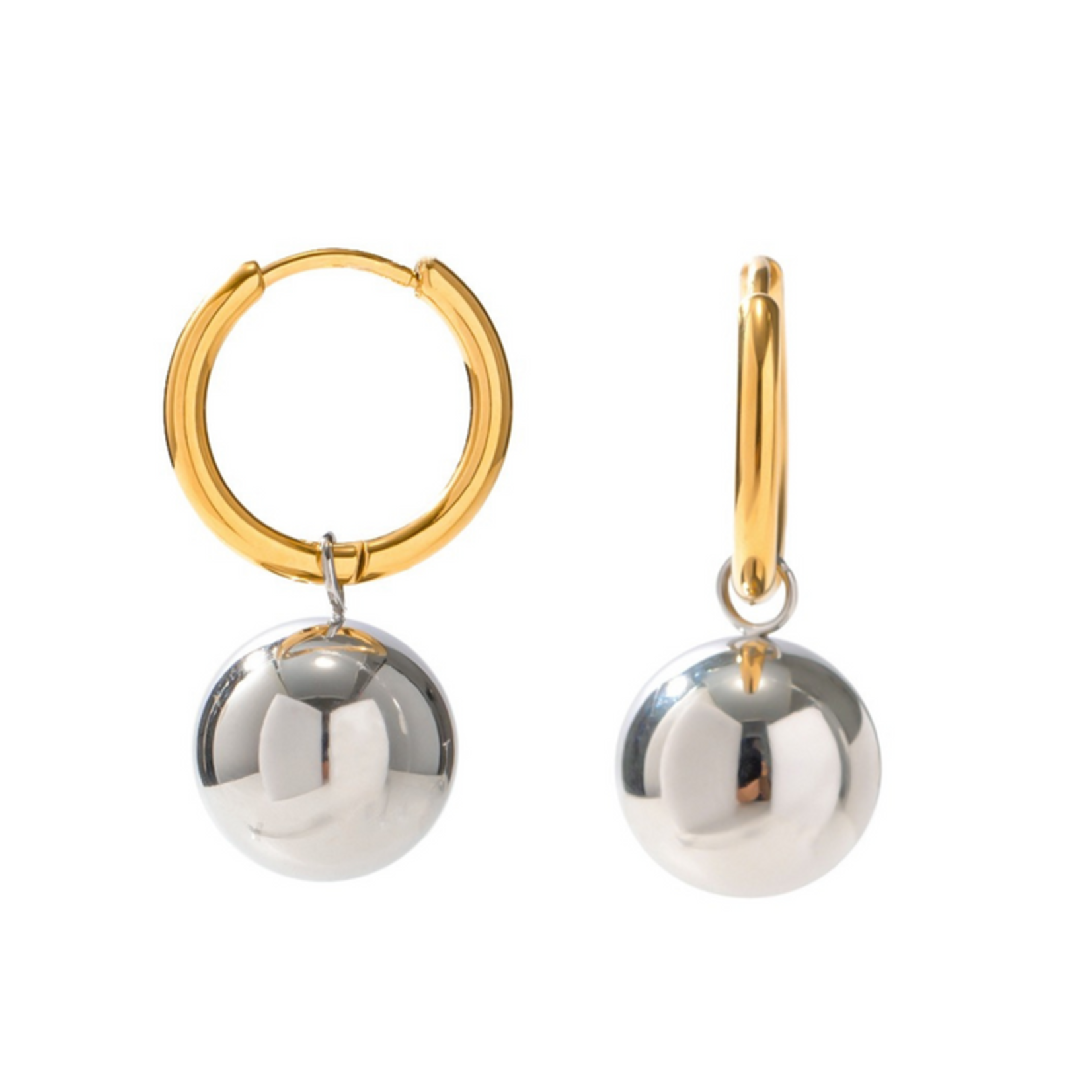 HJane Mixed Metal Huggie Hoops