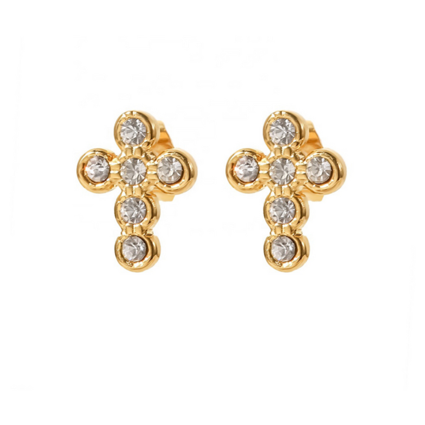 HJane Pave Cross Studs