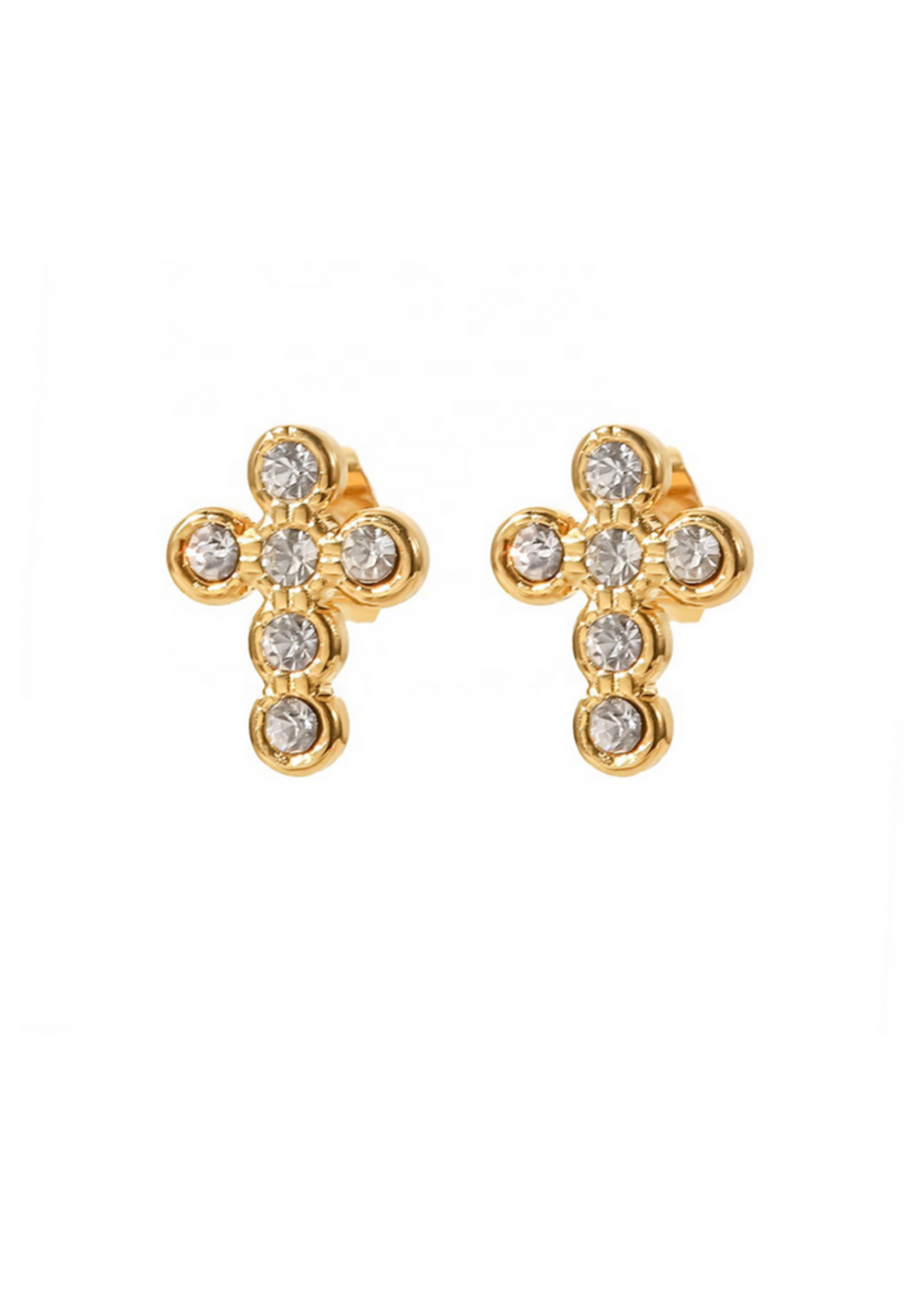 HJane Pave Cross Studs