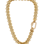 HJane Pave Gold Carabiner Necklace 17"
