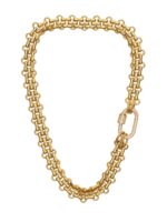 HJane Pave Gold Carabiner Necklace 17"