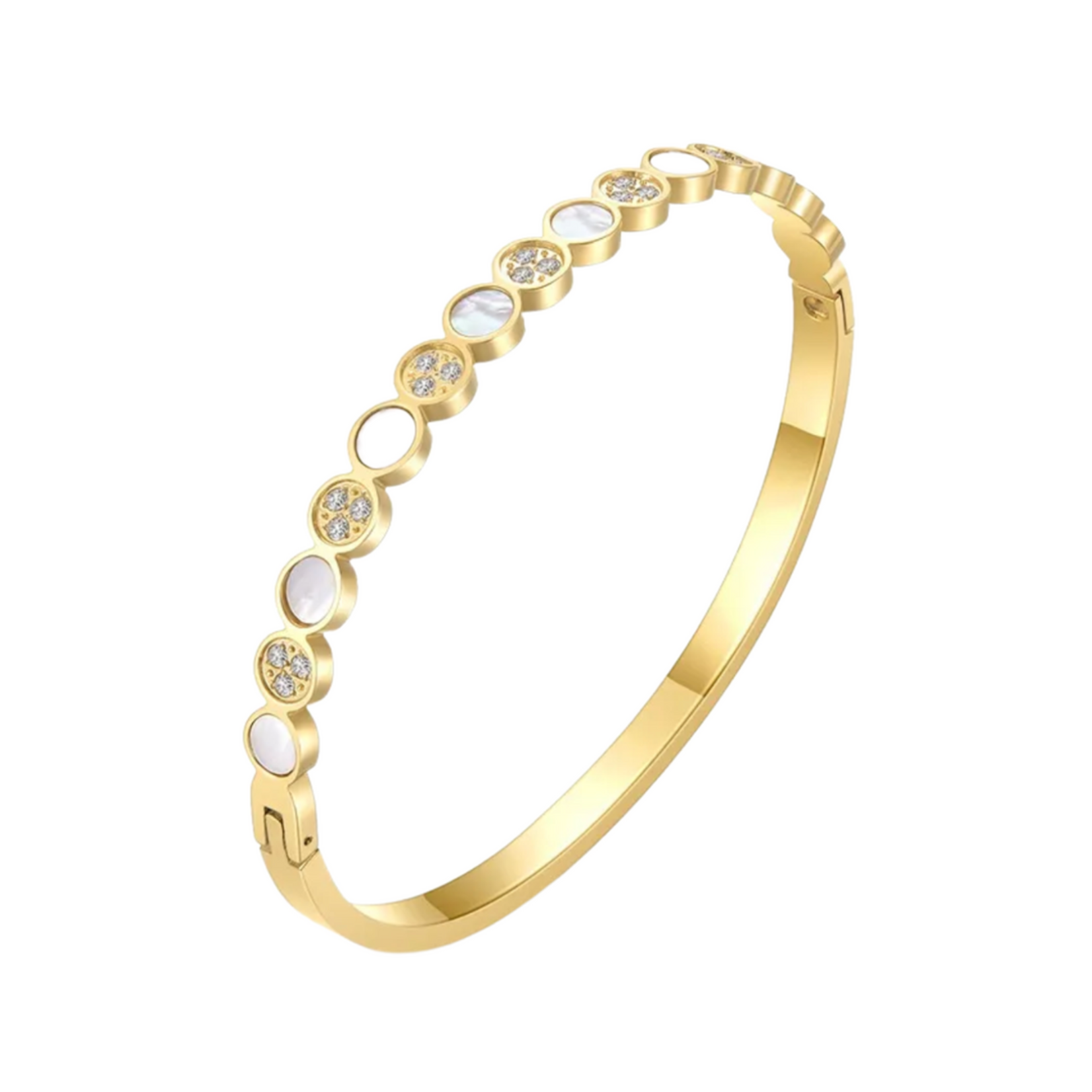 HJane Pave Moonstone Bangle Bracelet
