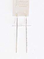 Leslie Curtis Jewelry Ada- Hammered silver thing cross 2.5"