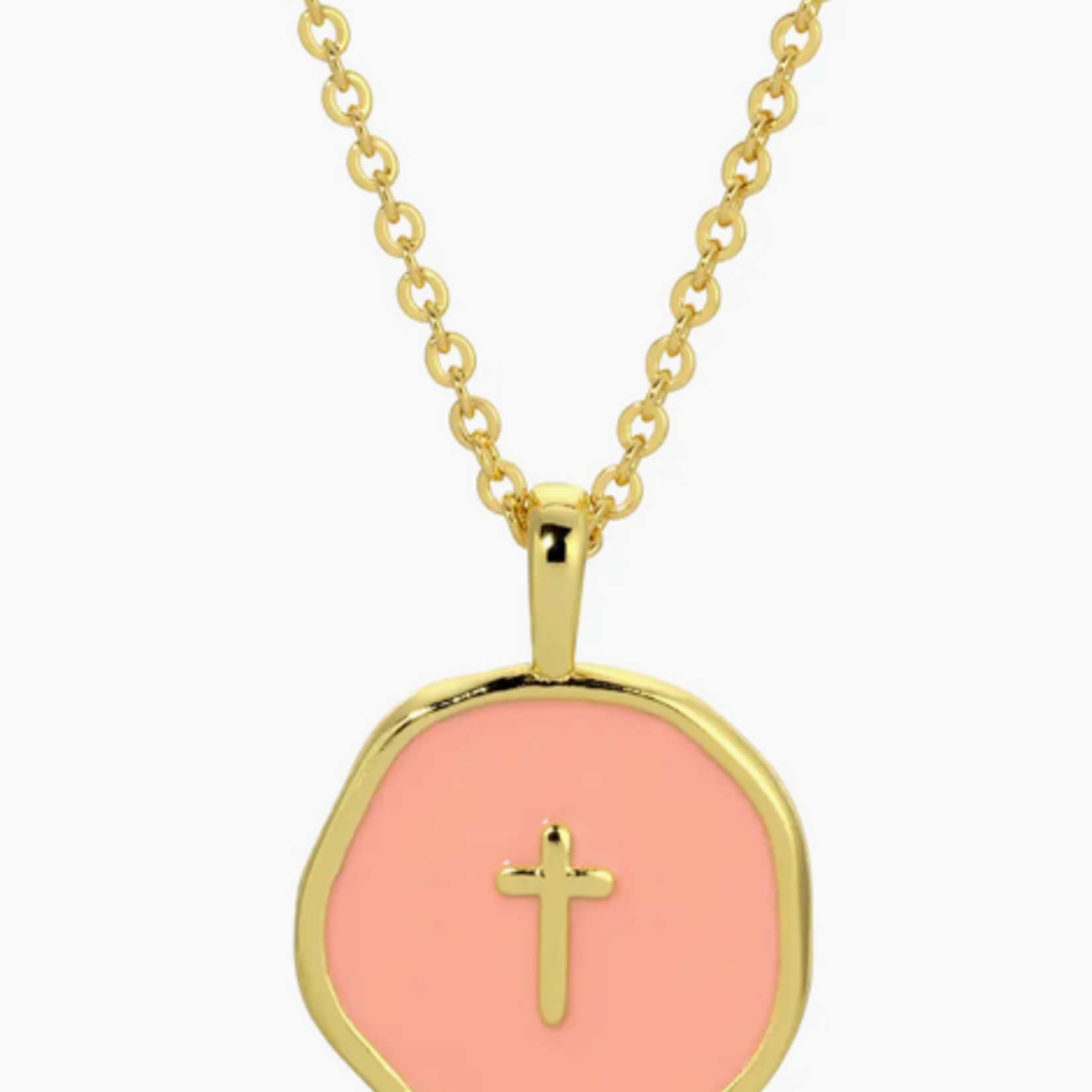 Splendid Iris Tiny Cross Pendant Necklace