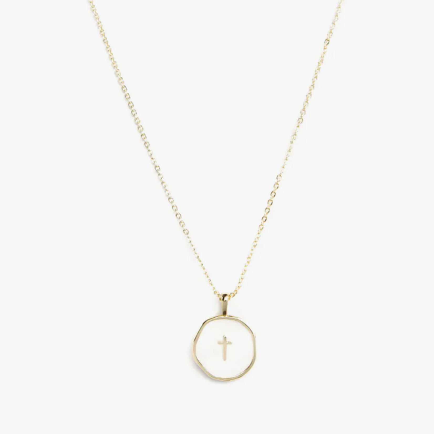 Splendid Iris Tiny Cross Pendant Necklace