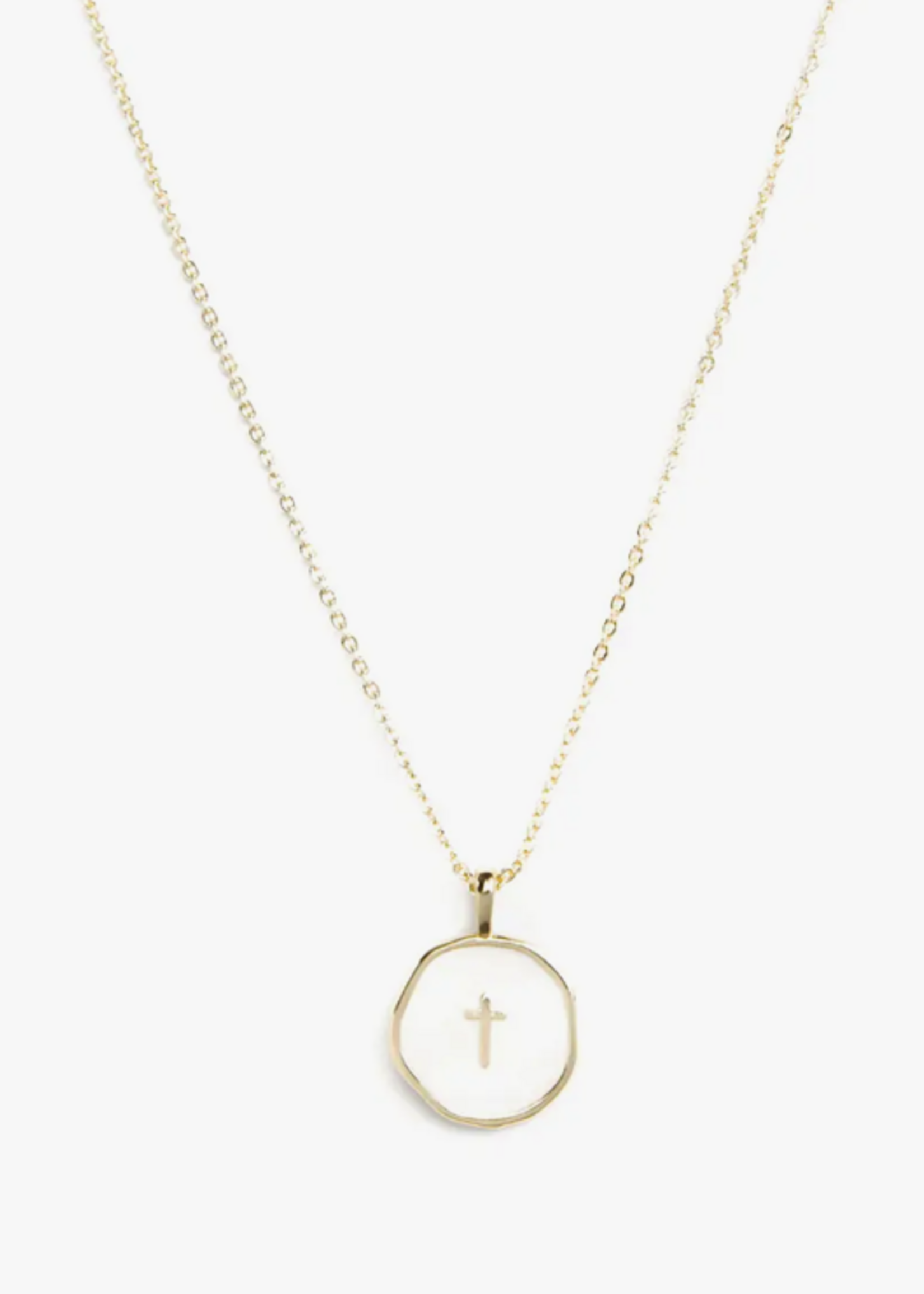 Splendid Iris Tiny Cross Pendant Necklace