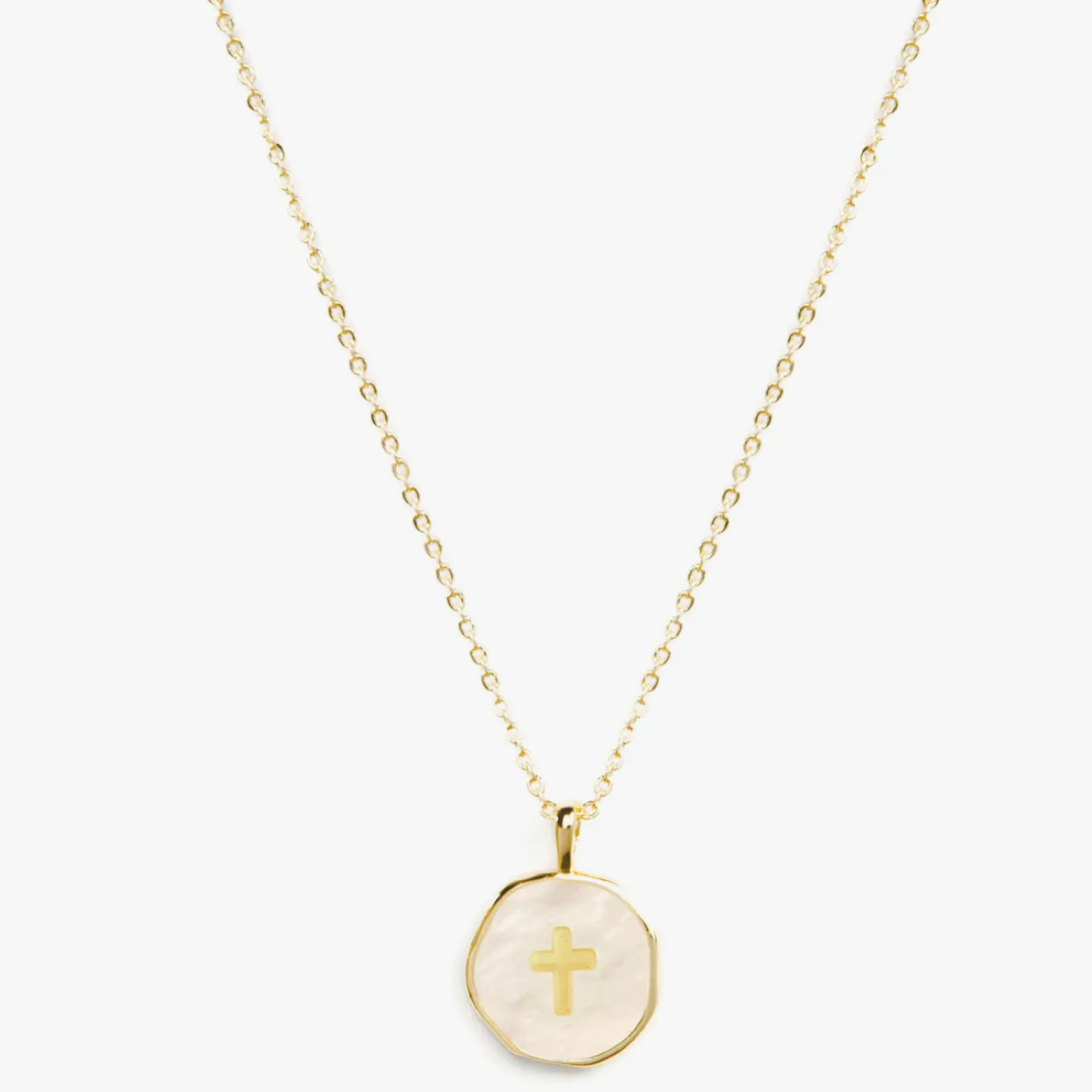 Splendid Iris Tiny Cross Pendant Necklace | Shell