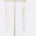 Leslie Curtis Jewelry Celeste- 3" gold threaded chain with small clear bead