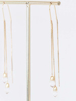 Leslie Curtis Jewelry Celeste- 3" gold threaded chain with small clear bead