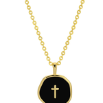 Splendid Iris Tiny Cross Pendant Necklace