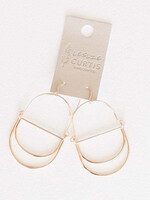 Leslie Curtis Jewelry Cole- Oval geometric gold hoop