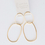 Leslie Curtis Jewelry Harriet- Thin Gold Oblong Connected Hoops