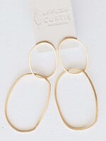 Leslie Curtis Jewelry Harriet- Thin Gold Oblong Connected Hoops