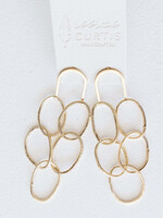 Leslie Curtis Jewelry Maclain- Gold Geometric Chandelier with Chain