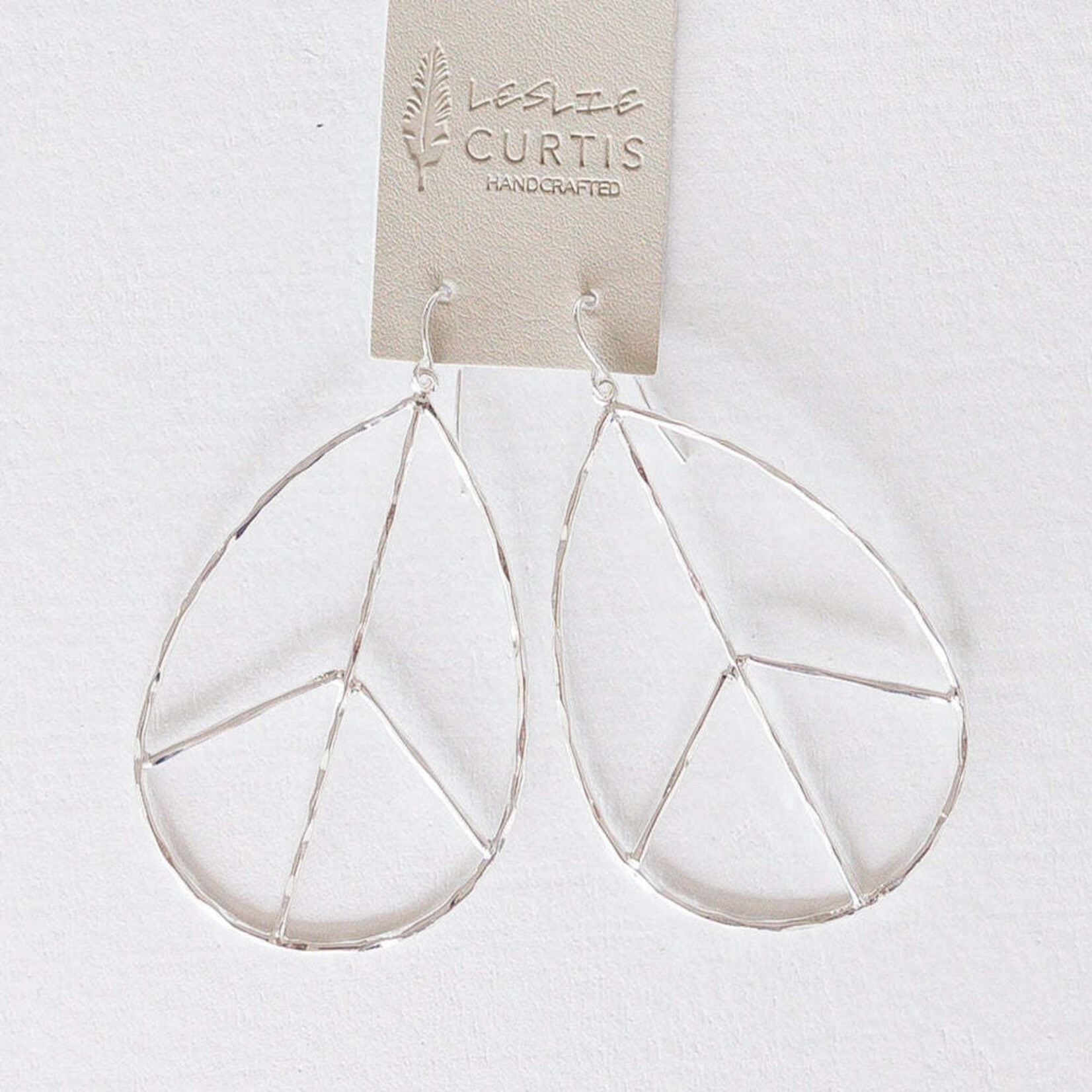 Leslie Curtis Jewelry Lilah- Silver Peace Earring 2.5"