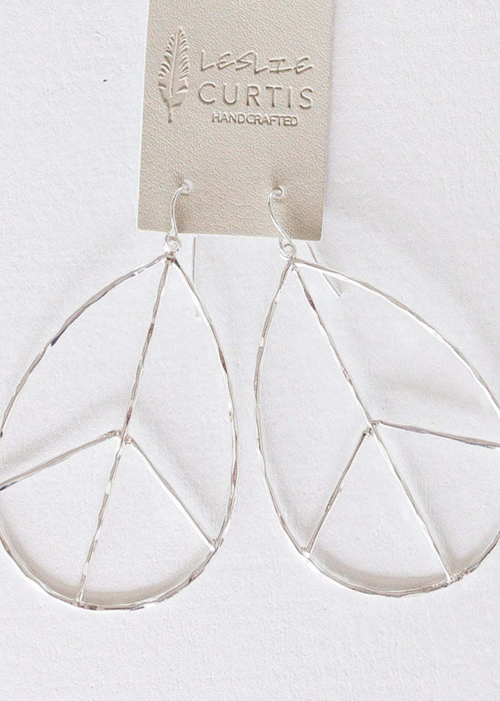 Leslie Curtis Jewelry Lilah- Silver Peace Earring 2.5"
