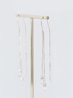 Leslie Curtis Jewelry Celeste-3" silver threaded chain with small clear bead