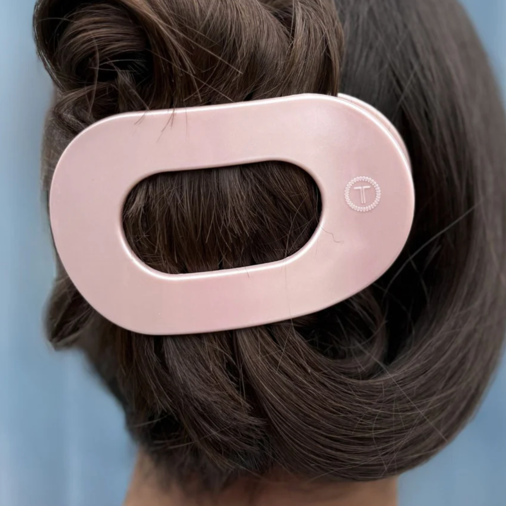 Teleties Large Round Hair Clip- Pearly Pink