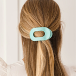 Teleties Small Round Flat Hair Clip- Totally Turqoise