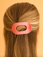 Teleties Small Round Flat Hair Clip- Calming Coral
