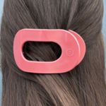 Teleties Medium Round Flat Hair Clip- Calming Coral