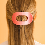 Teleties Large Round Flat Hair Clip- Calming Coral