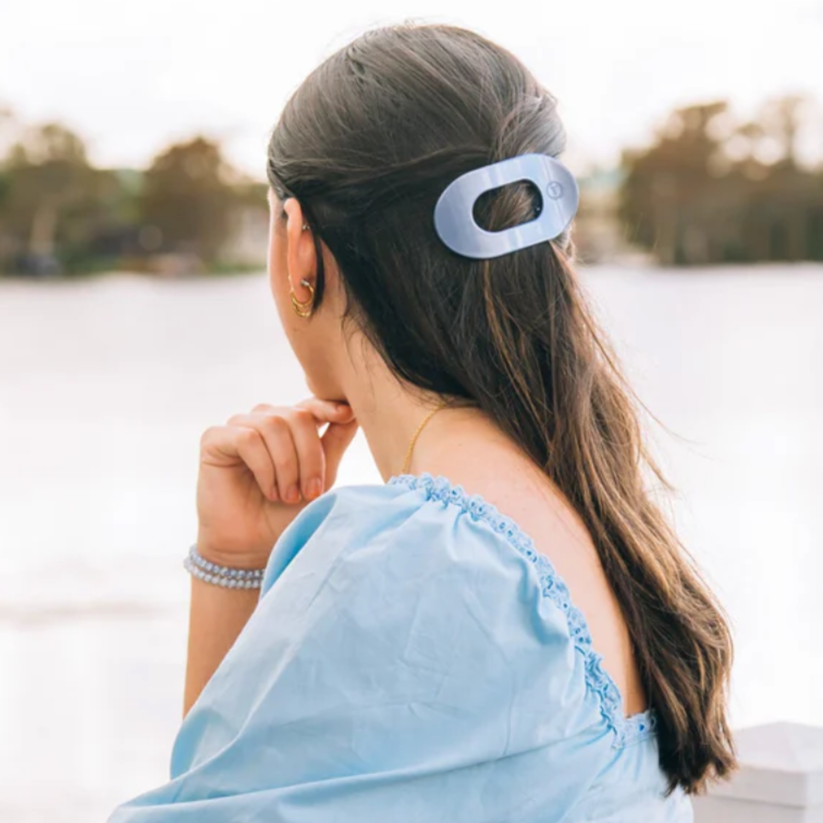 Teleties Small Round Flat Hair Clip- Hampton Bay