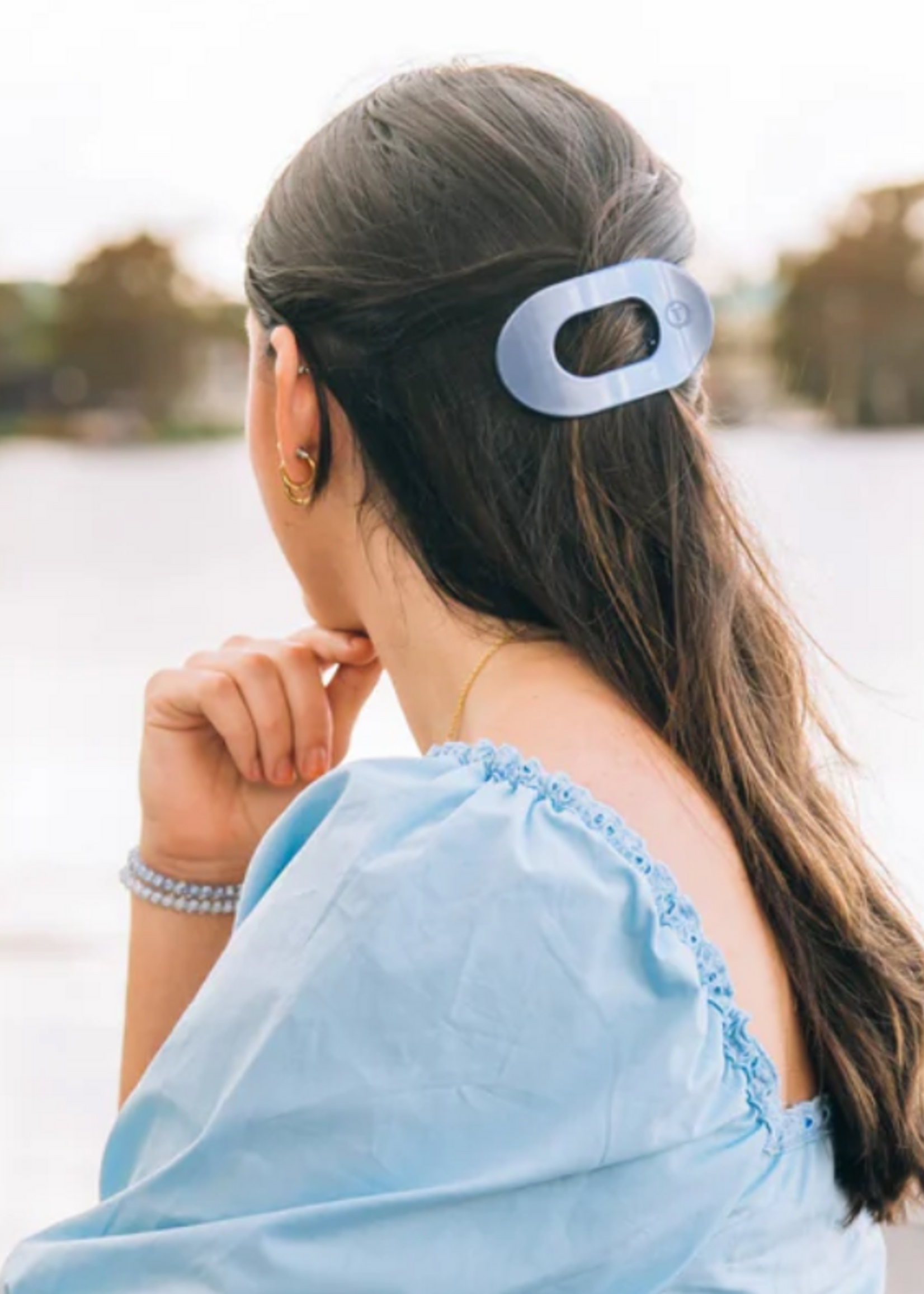 Teleties Small Round Flat Hair Clip- Hampton Bay