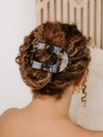 Teleties Large Flat Round Clip - Tortoise