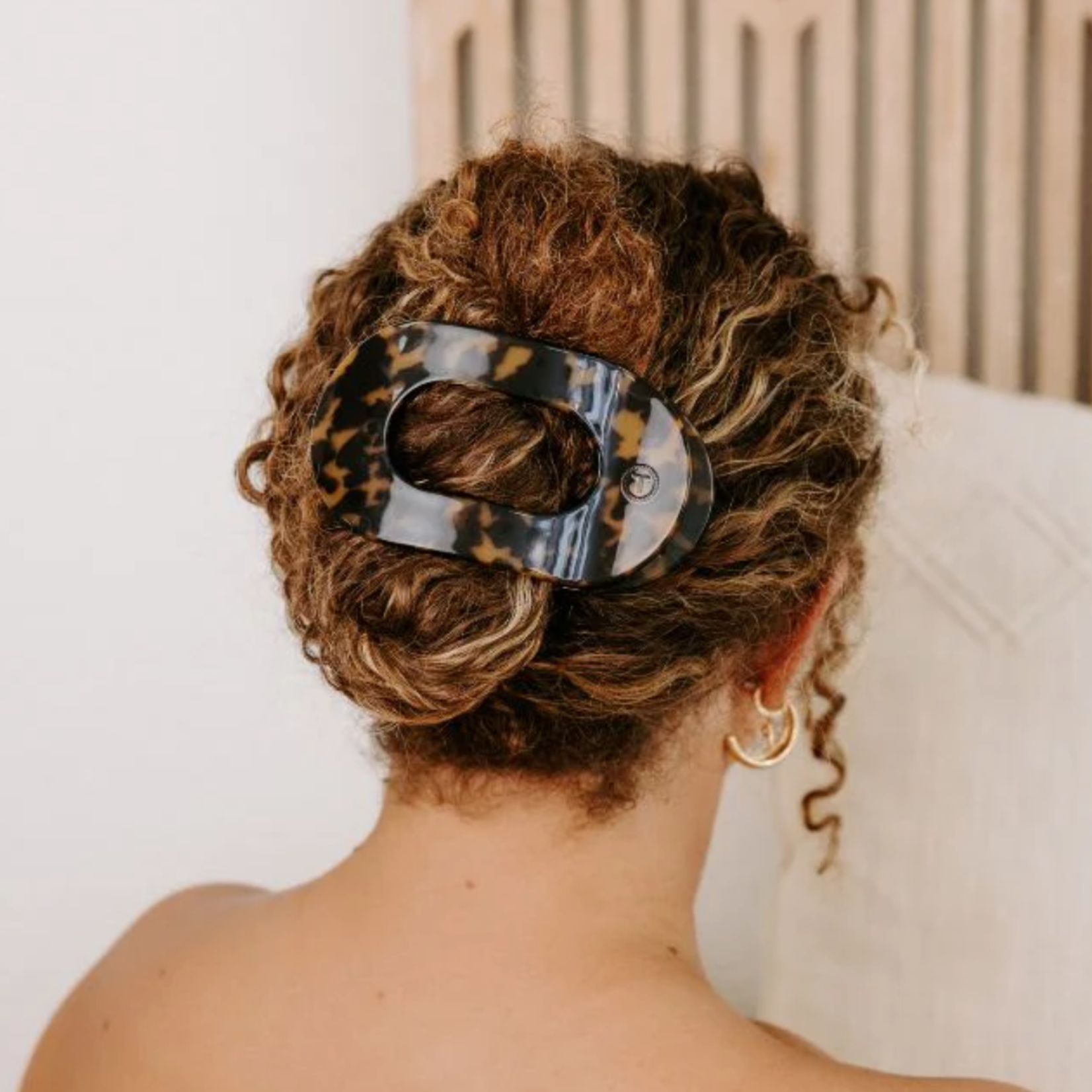 Teleties Large Flat Round Clip - Tortoise