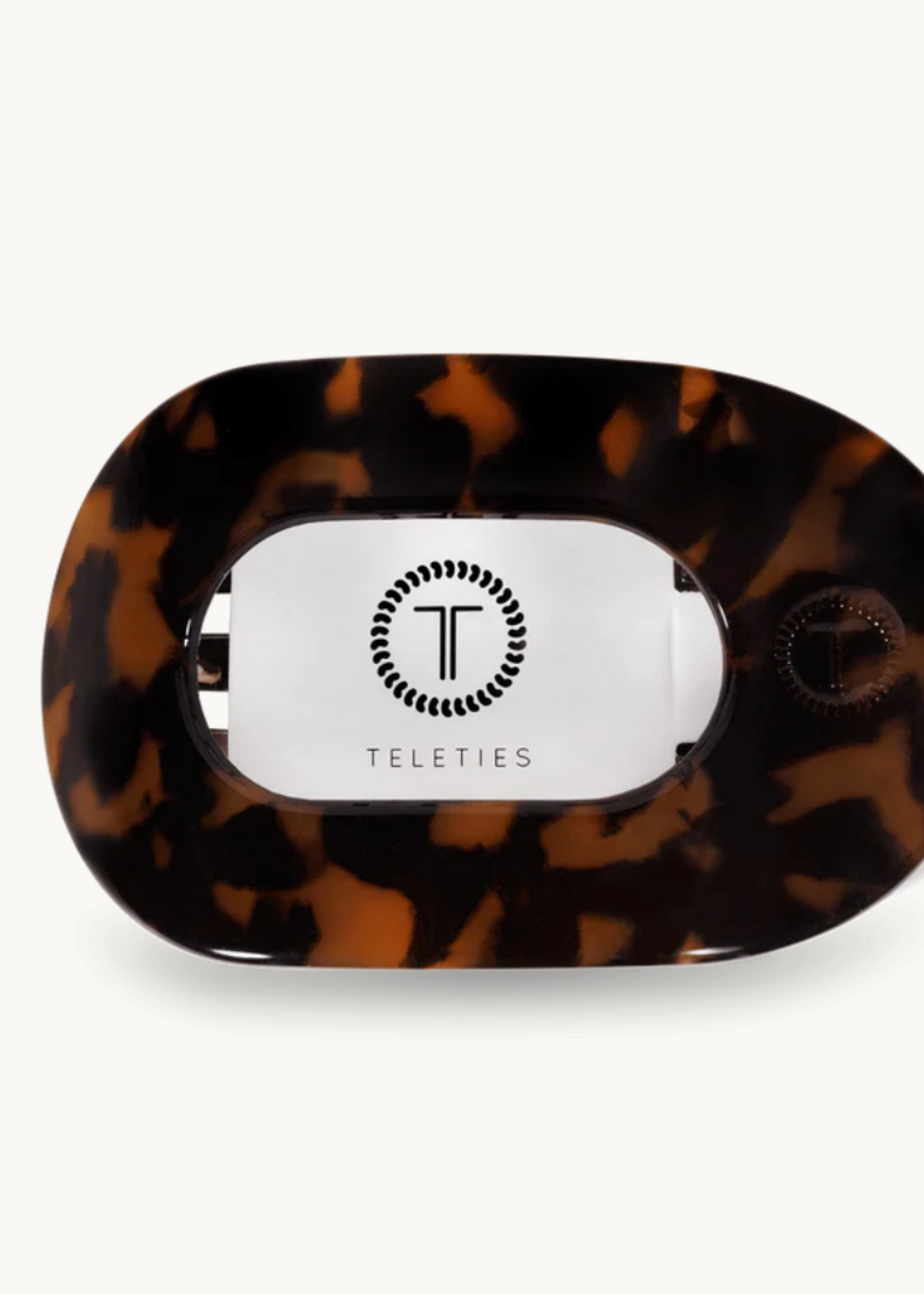 Teleties Medium Flat Round Clip - Tortoise