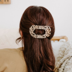 Teleties Large Flat Round Clip -  Blonde Tortoise